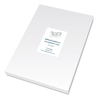 Adhésif polyester transparent mat